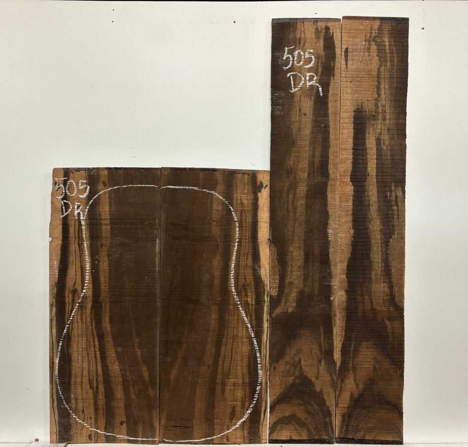 Macassar Ebony Dreadnought Guitar Back & Side Sets #505