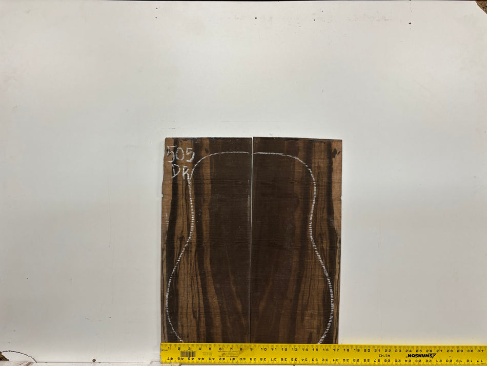 Macassar Ebony Dreadnought Guitar Back & Side Sets #505