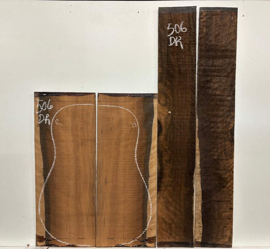 Macassar Ebony Dreadnought Guitar Back & Side Sets #506