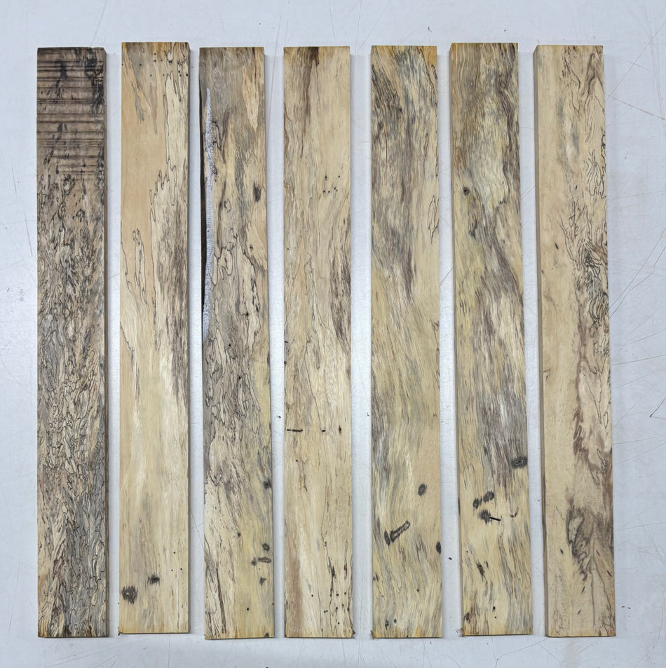 6 Pack, Spalted Tamarind Thin Stock Lumber 18" x 2" x 3/8" #1