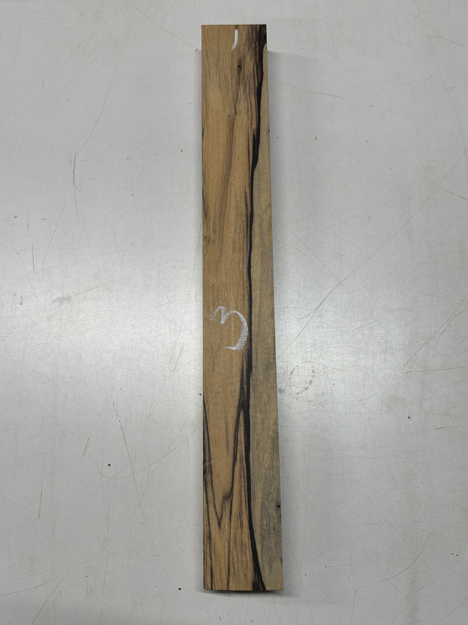 1 Piece , Black and White Ebony Guitar Neck Blank 23 7/8" x 2 7/8"x 3/4" #3