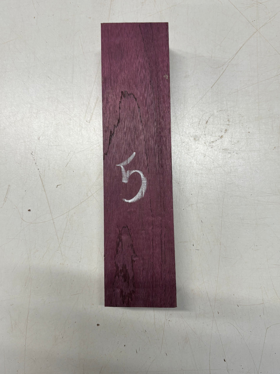 1 Piece, Flame Purpuleheart Lumber Board Blank 10 1/2" x 2 1/2" x 2" #5