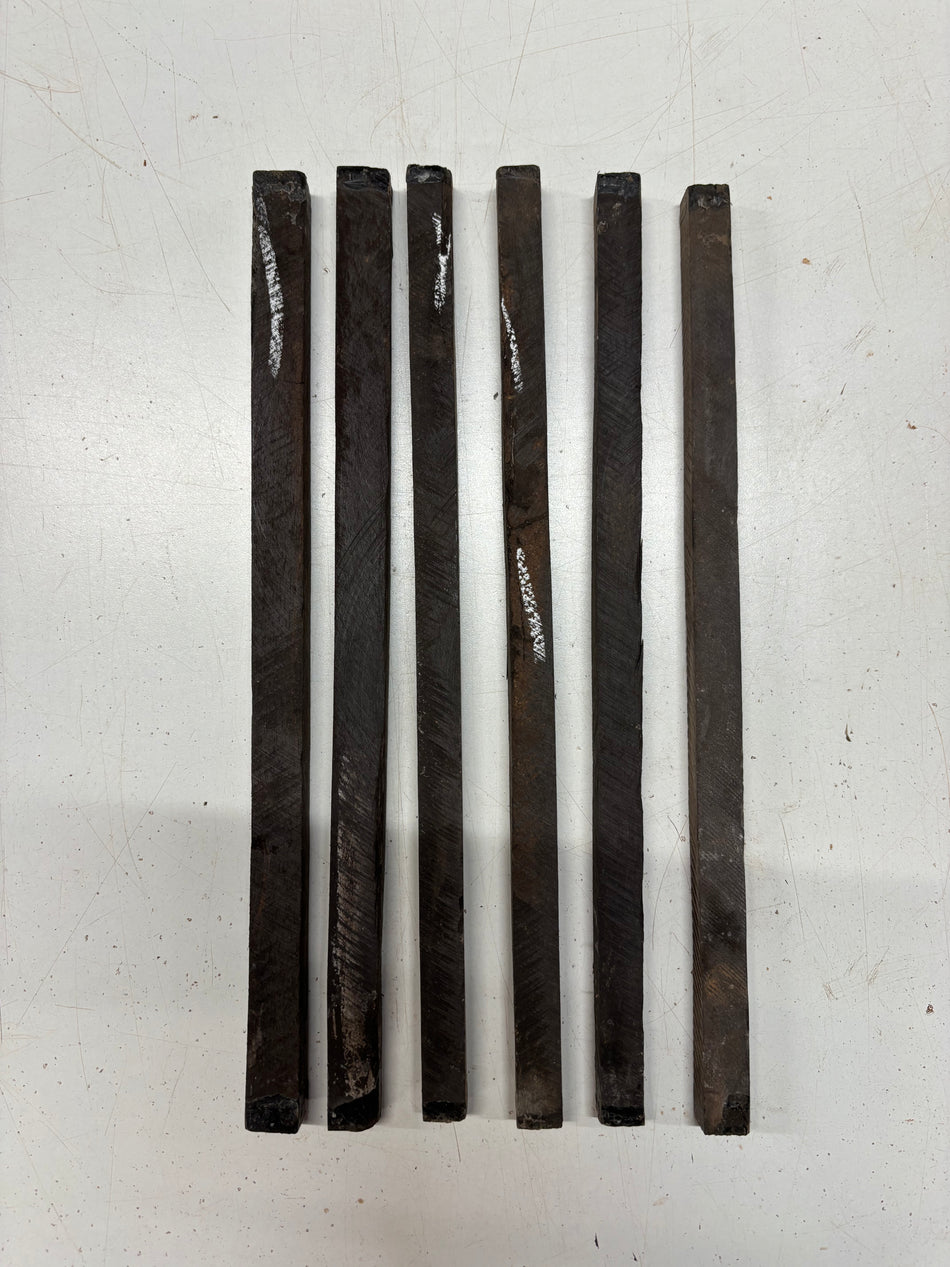 6 Pack, Indian Ebony Turning Wood Blanks 13"x1/2"x1/2"#6634