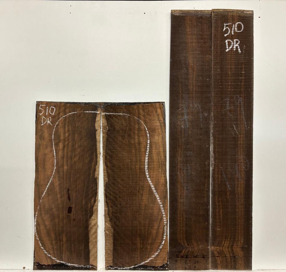 Macassar Ebony Dreadnought Guitar Back & Side Sets #510