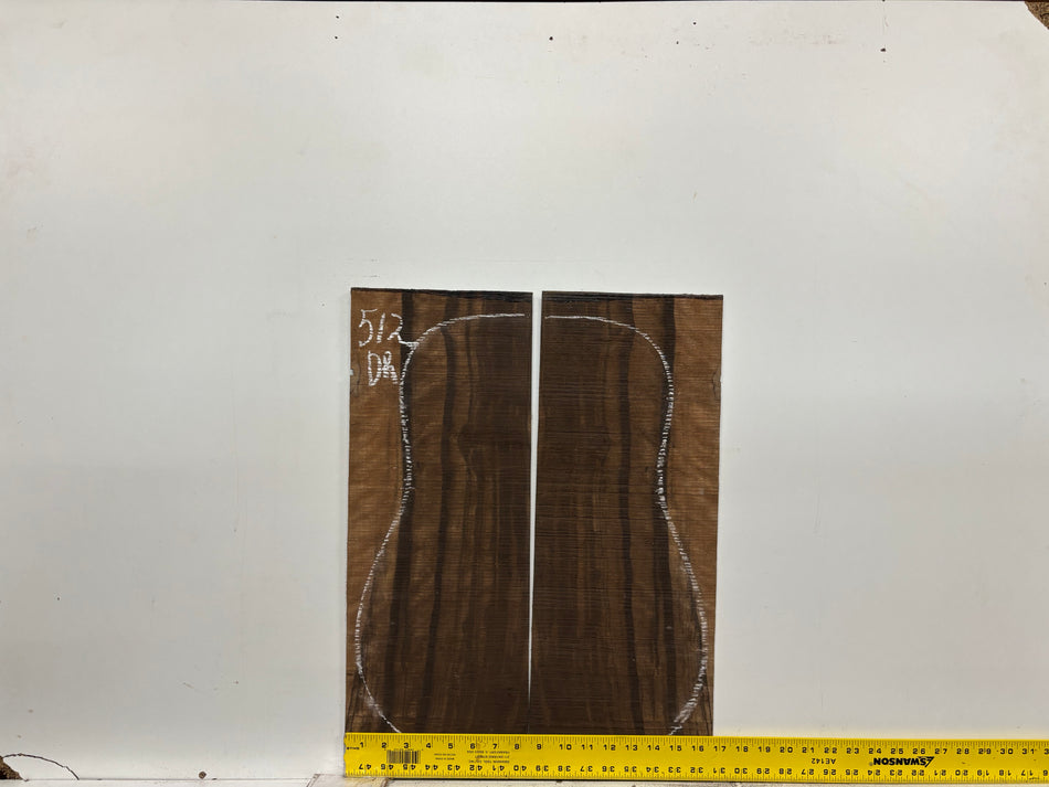 Macassar Ebony Dreadnought Guitar Back & Side Sets #512