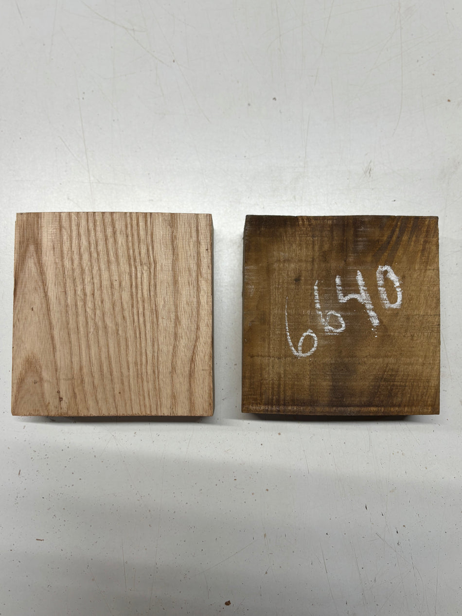 2 Pack, 2 Species Acacia + White Ash Bowl Blanks 6"x6"x2"#6640