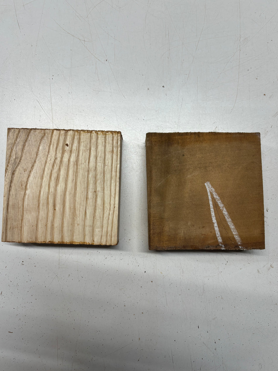 2 Pack, 2 Species Wild Jack + White Ash Bowl Blanks  6"x6"x2"#6641