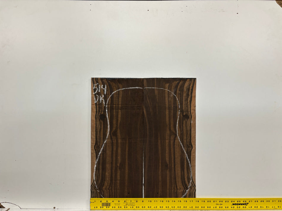 Macassar Ebony Dreadnought Guitar Back & Side Sets #514