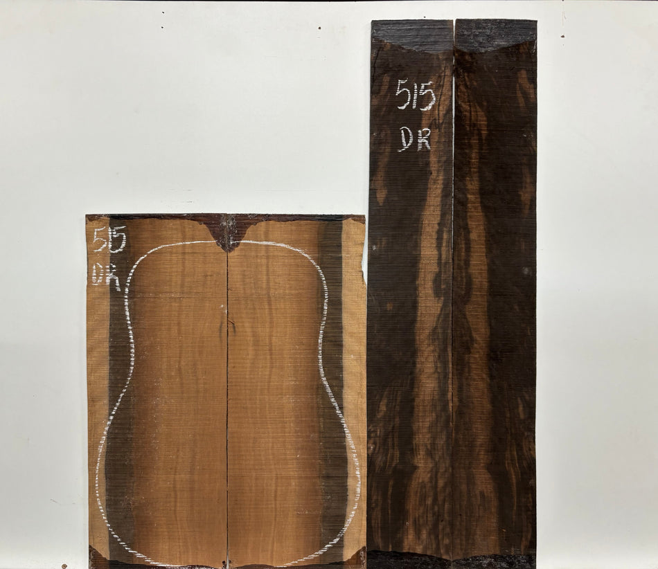 Macassar Ebony Dreadnought Guitar Back & Side Sets #515