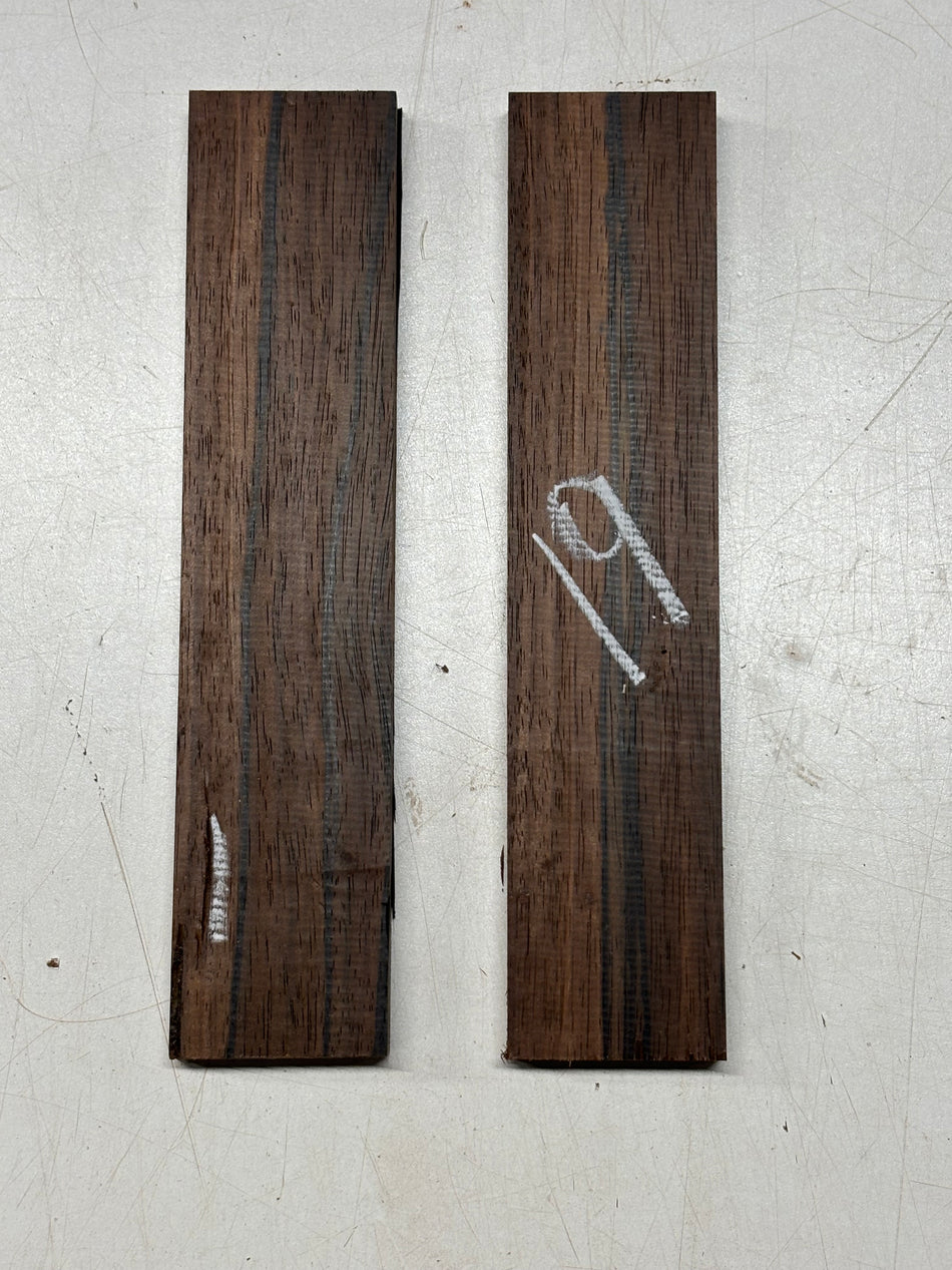2 Pack, Malaysian Blackwood Bridge Blanks 9" x 2" x 1/2" #19