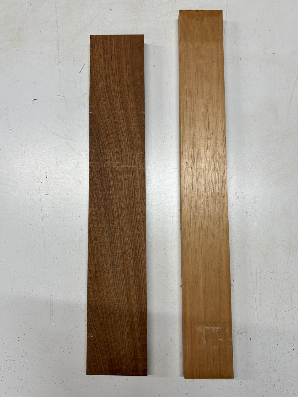2 Pack, 2 Species Spanish Cedar + Sapele Guitar Neck Blanks   Sapele : 22"x3-3/4"x1"   Cedar : 24"x3"x1"#6647