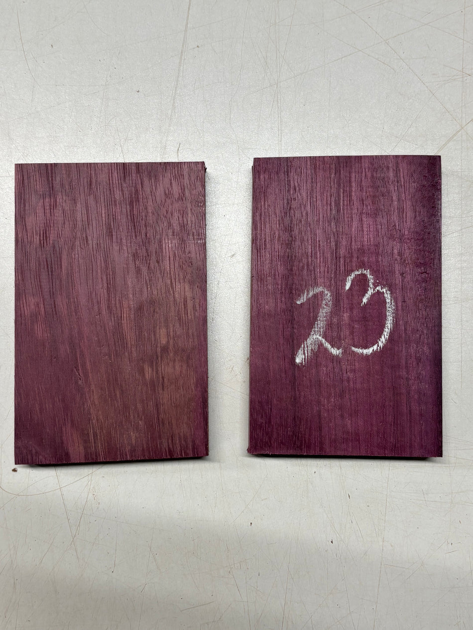 2 Pack, Purpuleheart Thin Stock Lumber 6 3/8" x 4" x 3/4" #23