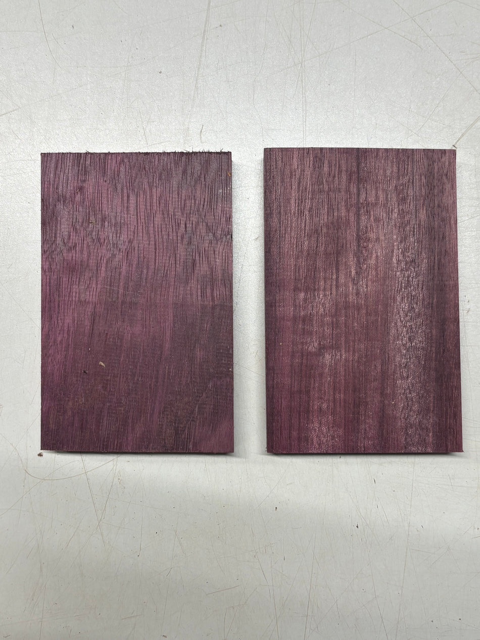 2 Pack, Purpuleheart Thin Stock Lumber 6 3/8" x 4" x 3/4" #23