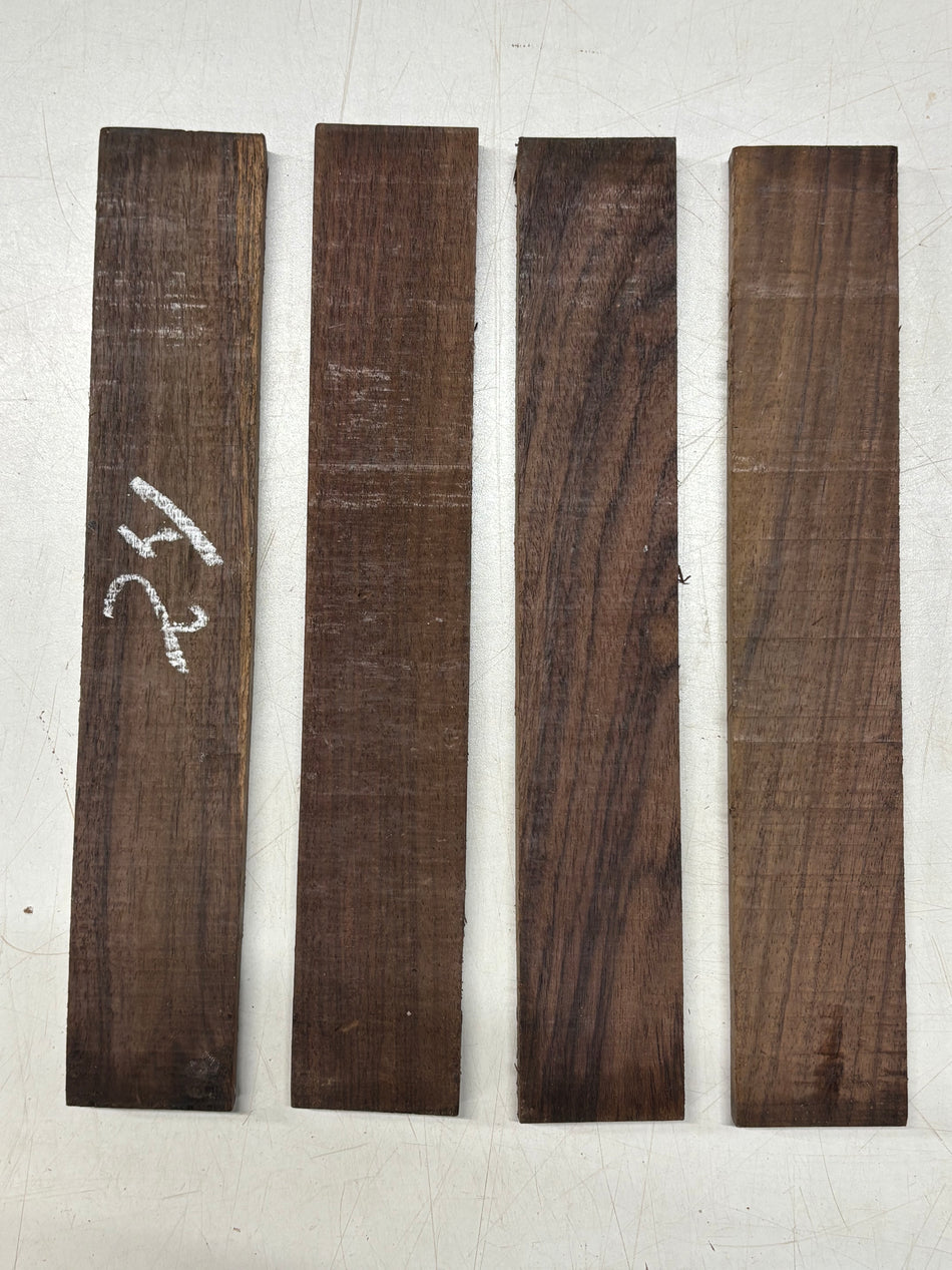 4 Pack, Indian Rosewood Thin Stock Lumber 12" x 2" x 1/2" #24