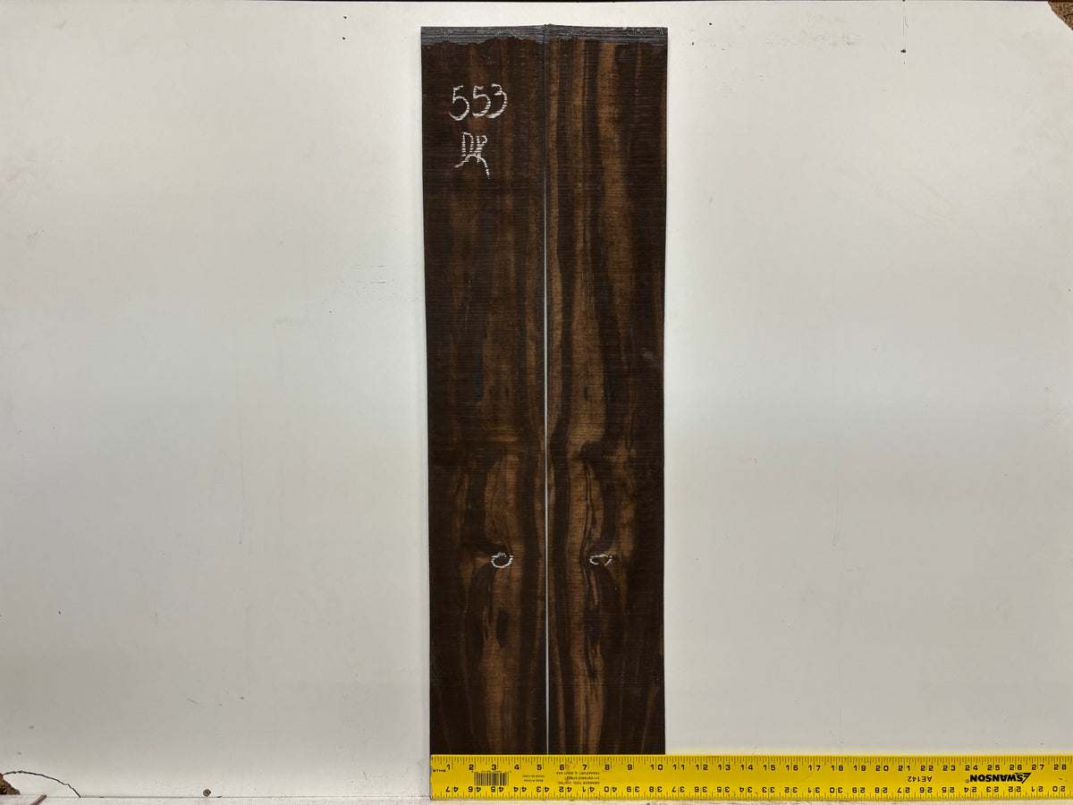Macassar Ebony Dreadnought Defective Guitar Back & Side Set #553 Exotic Wood Zone 