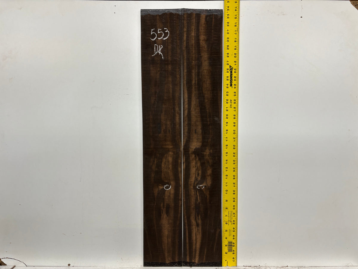 Macassar Ebony Dreadnought Defective Guitar Back & Side Set #553 Exotic Wood Zone 