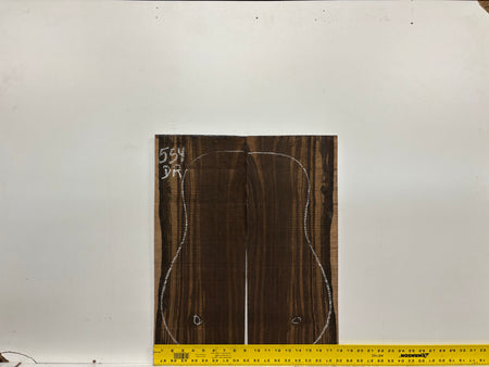 Macassar Ebony Dreadnought Defective Guitar Back & Side Set #554 Exotic Wood Zone 