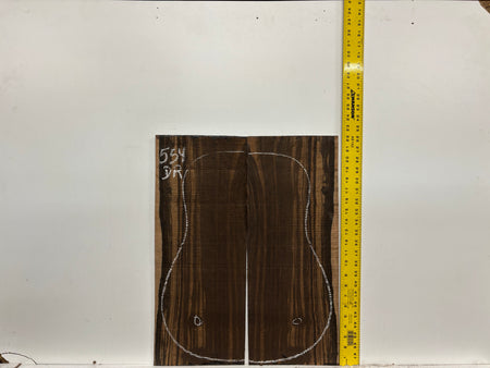 Macassar Ebony Dreadnought Defective Guitar Back & Side Set #554 Exotic Wood Zone 