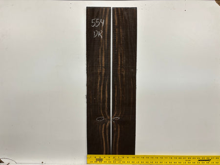 Macassar Ebony Dreadnought Defective Guitar Back & Side Set #554 Exotic Wood Zone 