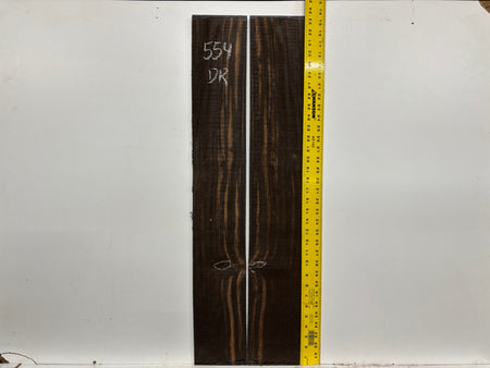 Macassar Ebony Dreadnought Defective Guitar Back & Side Set #554 Exotic Wood Zone 