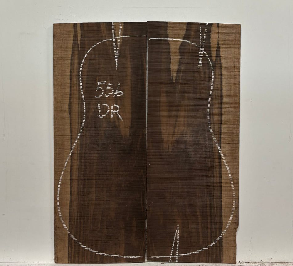 Macassar Ebony Dreadnought Defective Guitar Back Set #556