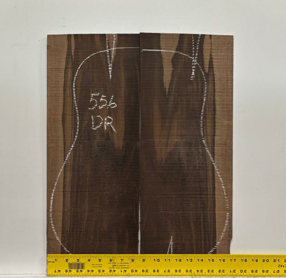 Macassar Ebony Dreadnought Defective Guitar Back Set #556