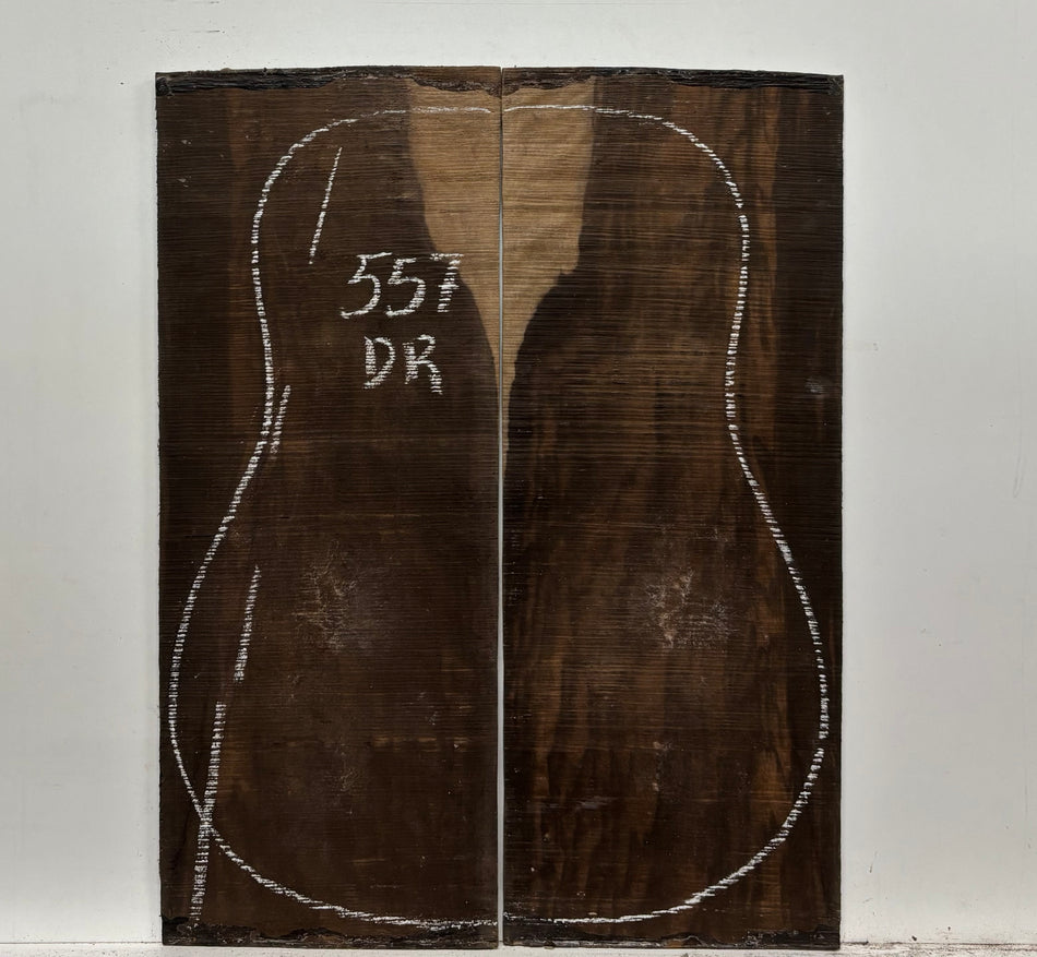 Macassar Ebony Dreadnought Defective Guitar Back Set #557
