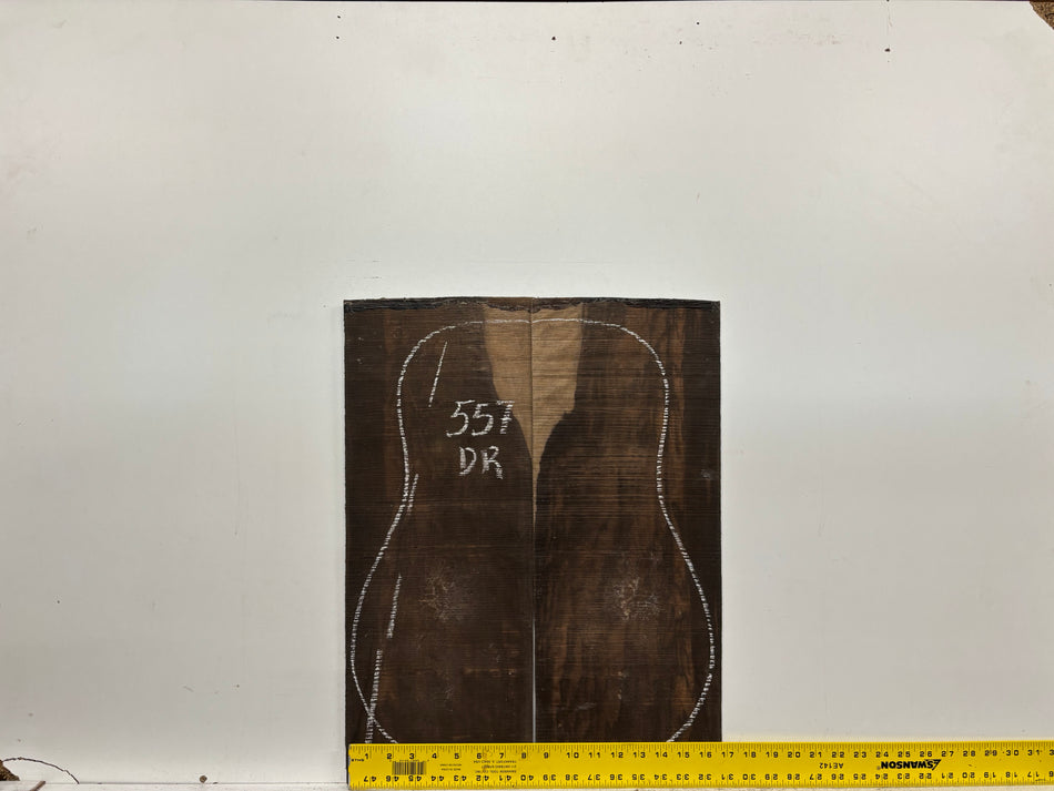 Macassar Ebony Dreadnought Defective Guitar Back Set #557