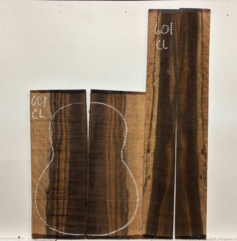 Macassar Ebony Classical Guitar Back & Side Set #601