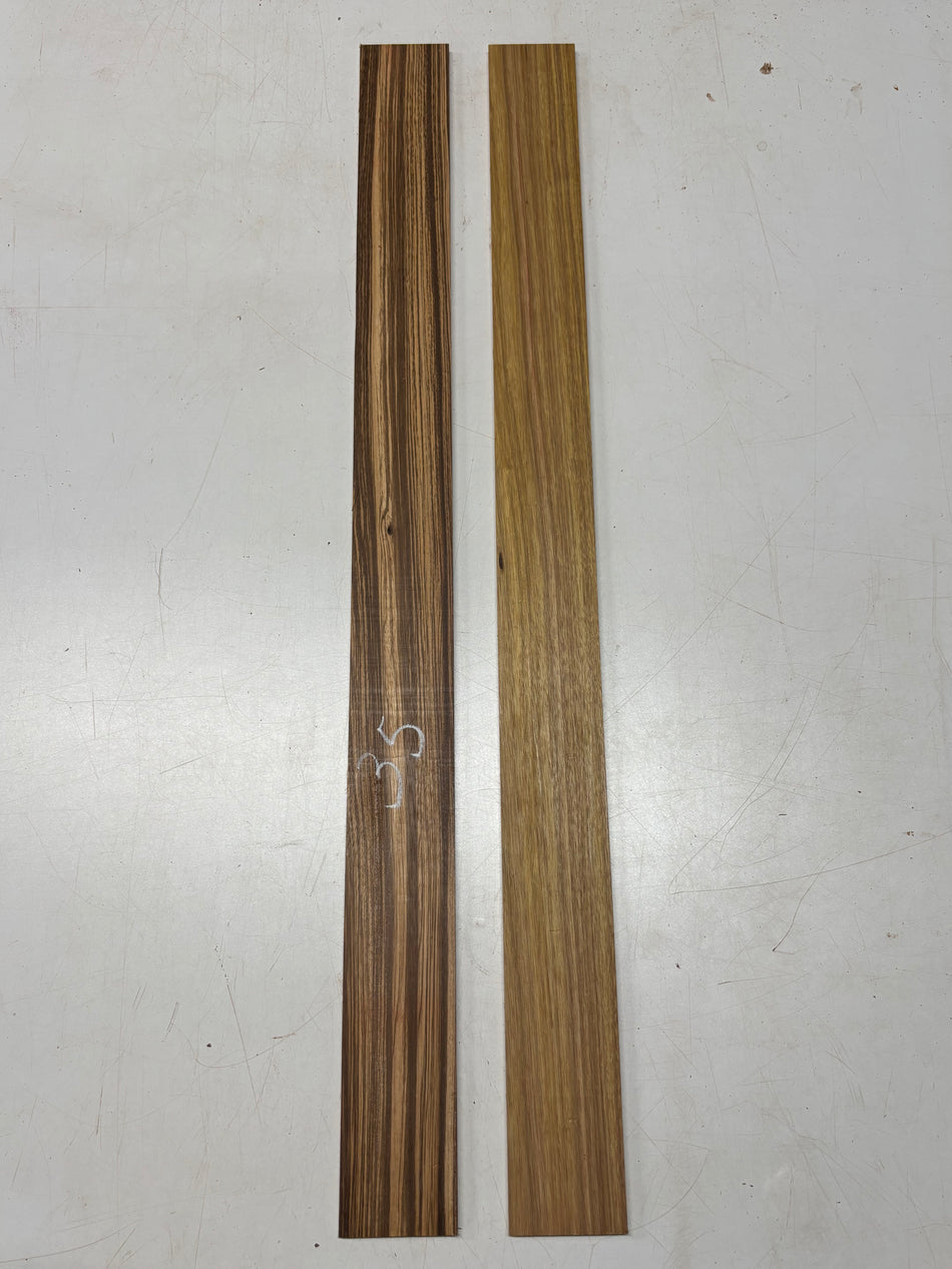 Paquete de 2, 2 especies Limba Negro + Purpleheart Flameado ( blanks de madera para torneado) #8415