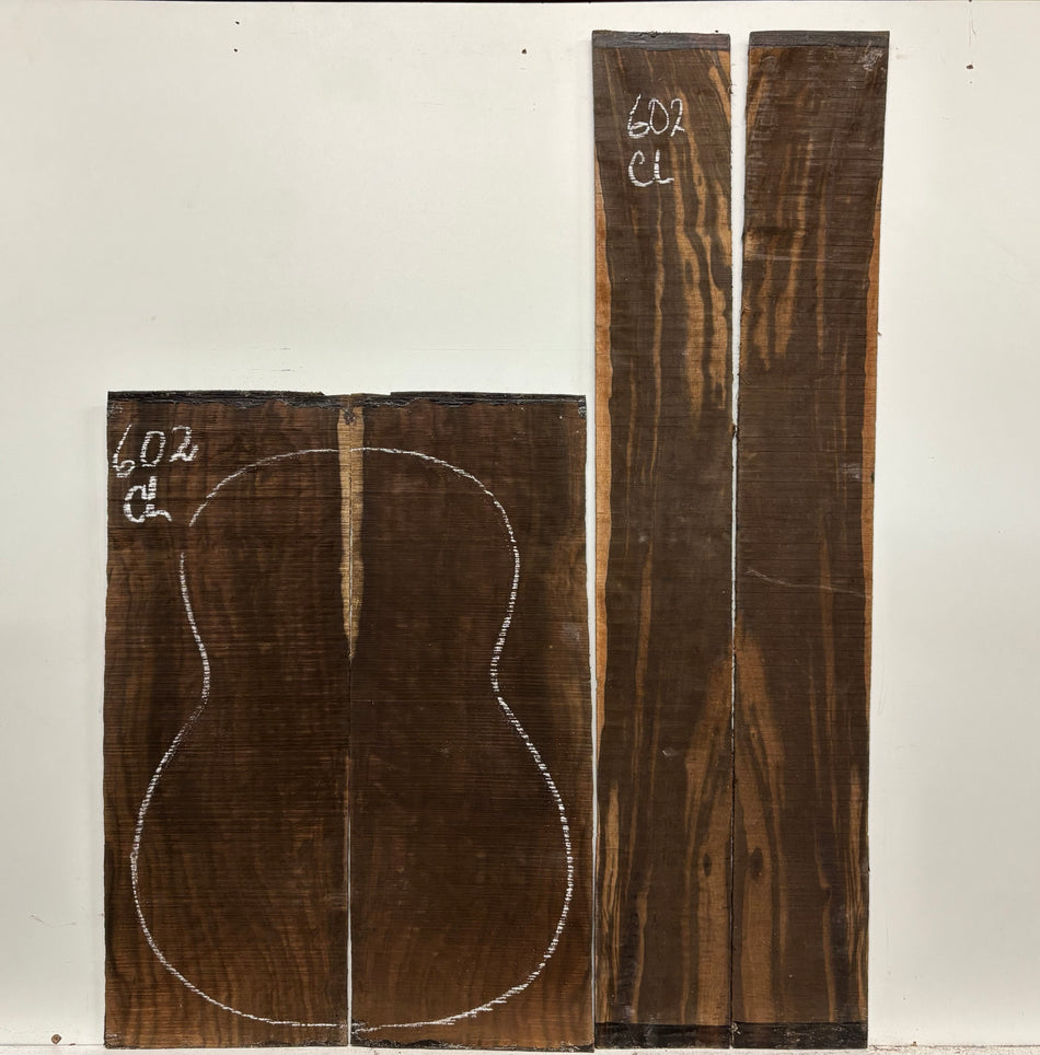 Macassar Ebony Classical Guitar Back & Side Set #602