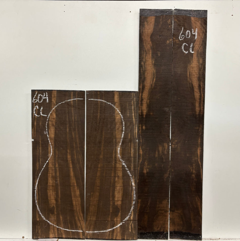 Macassar Ebony Classical Guitar Back & Side Set #604