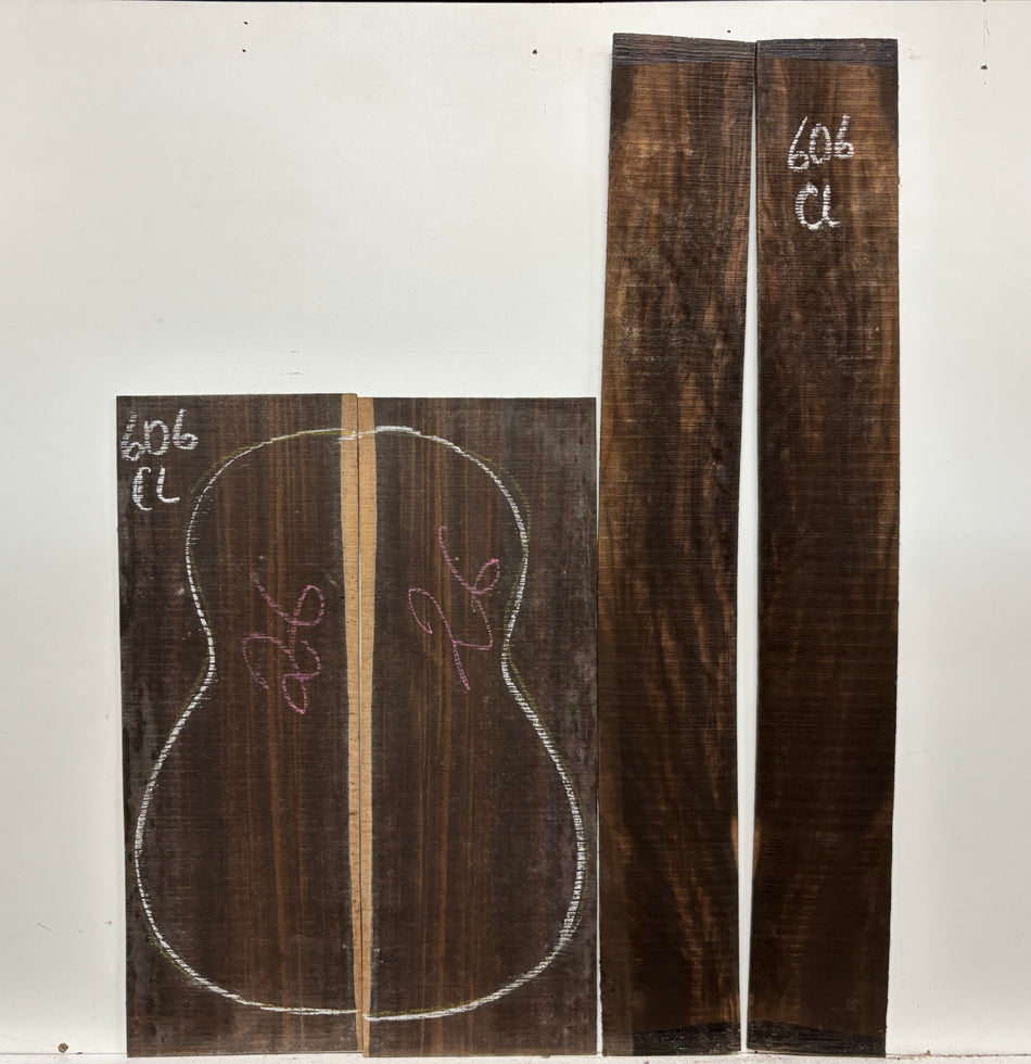 Macassar Ebony Classical Guitar Back & Side Set #606