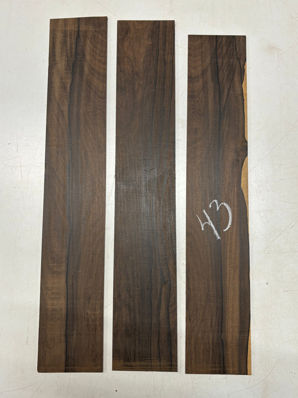 2 unidades, 2 especies: Cuerpos para diapasón de tamarindo espalteado y arce flameado n.º 8407