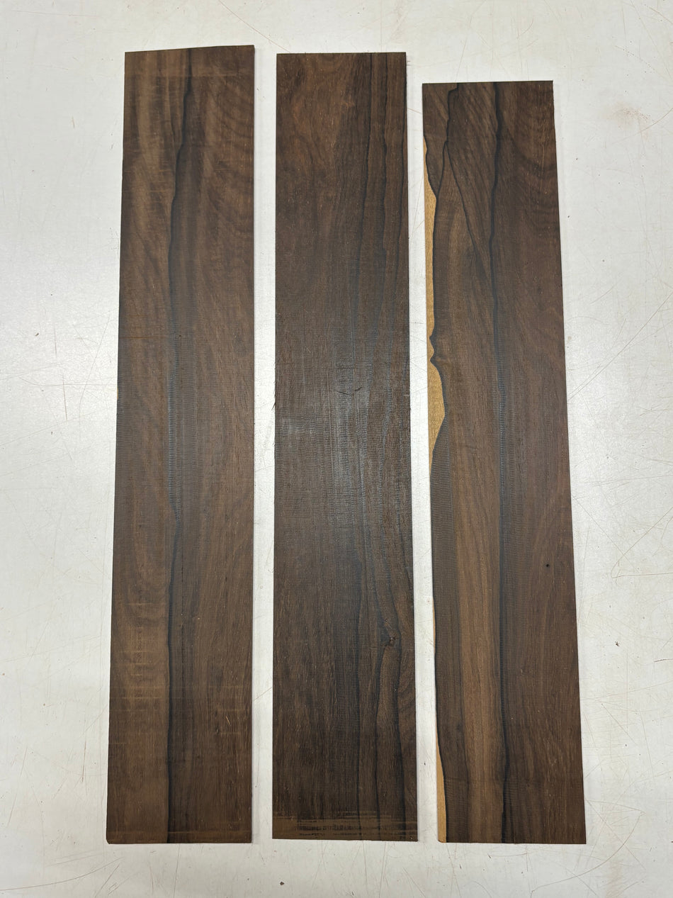 2 unidades, 2 especies: Cuerpos para diapasón de tamarindo espalteado y arce flameado n.º 8407