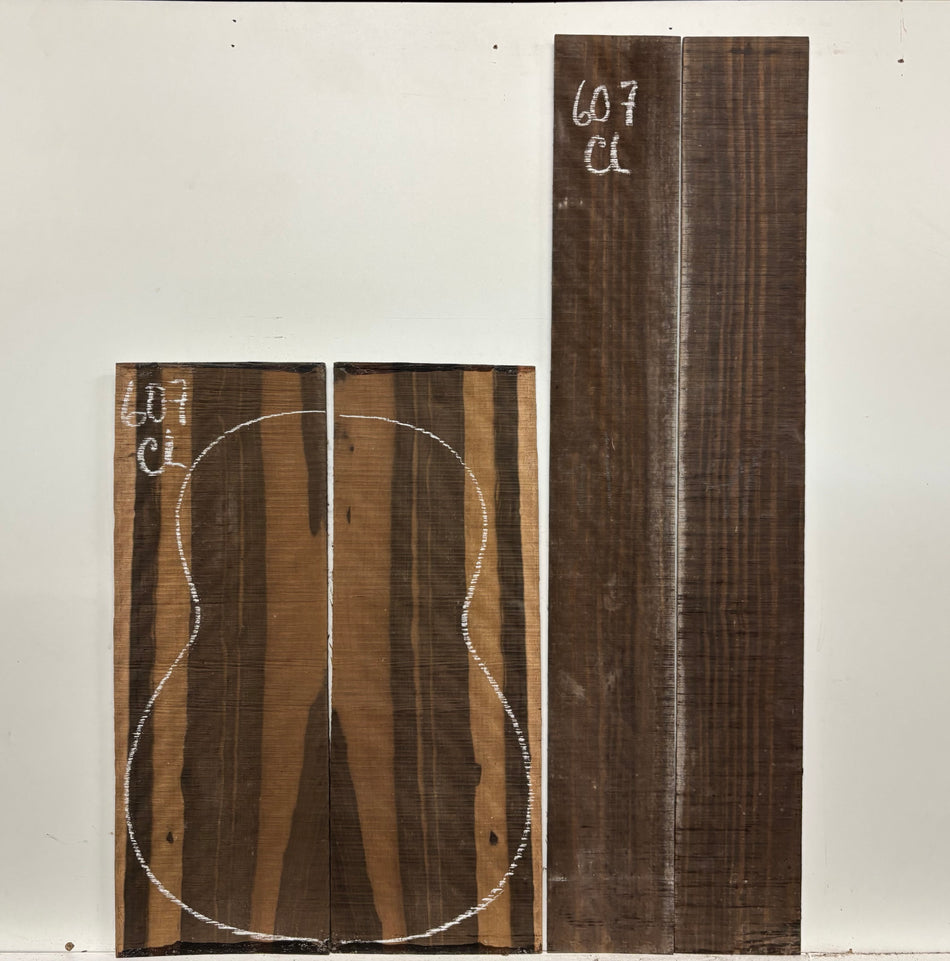 Macassar Ebony Classical Guitar Back & Side Set #607