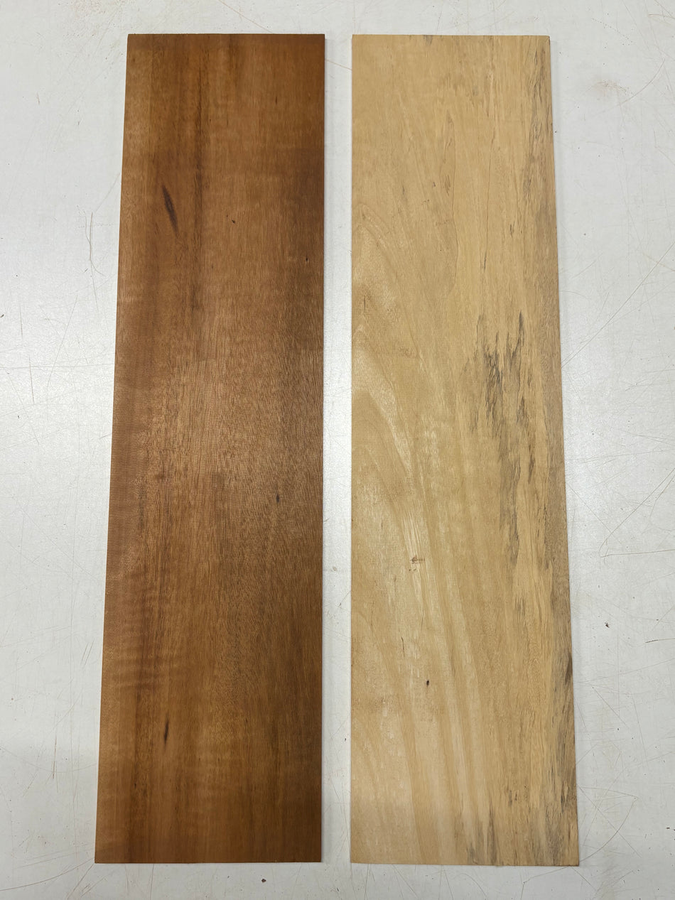 Paquete de 4, 4 especies de madera fina de roble blanco + cerezo + palo morado + nogal 12"x1-7/8"x3/4" #
