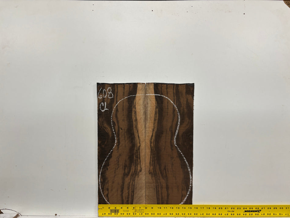 Macassar Ebony Classical Guitar Back & Side Set #608