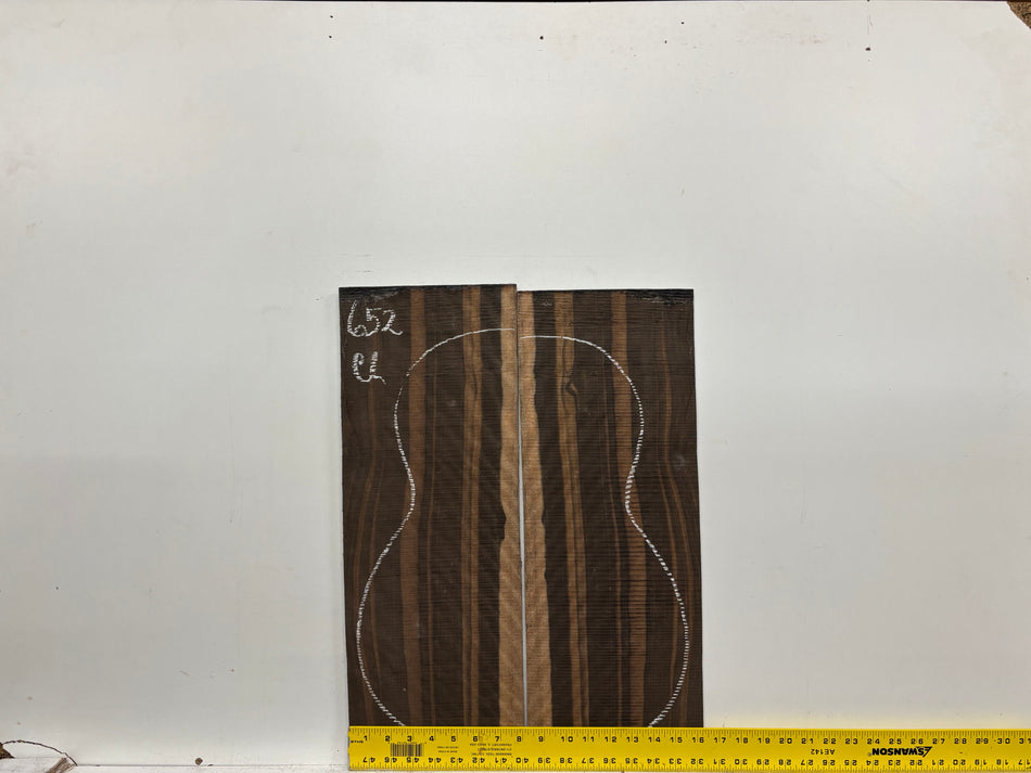 Macassar Ebony Classical Guitar Back Set #652