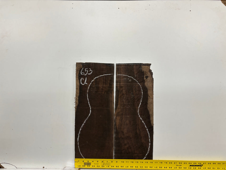 Macassar Ebony Classical Guitar Back Set #653