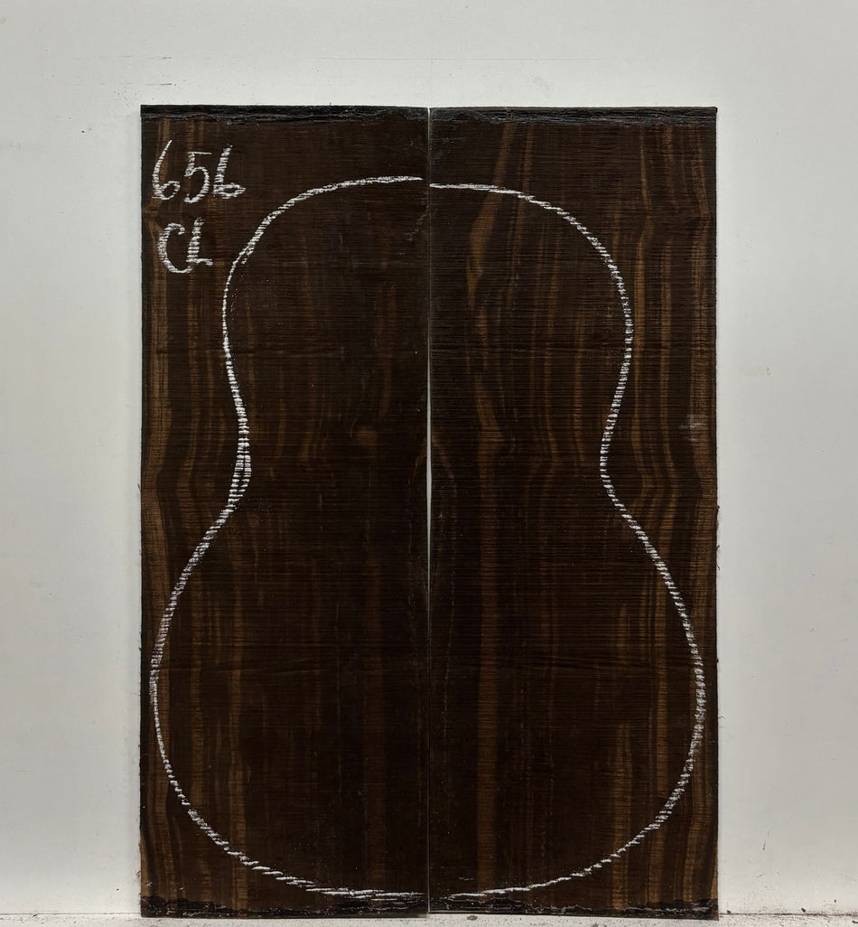 Macassar Ebony Classical Guitar Back Set #656