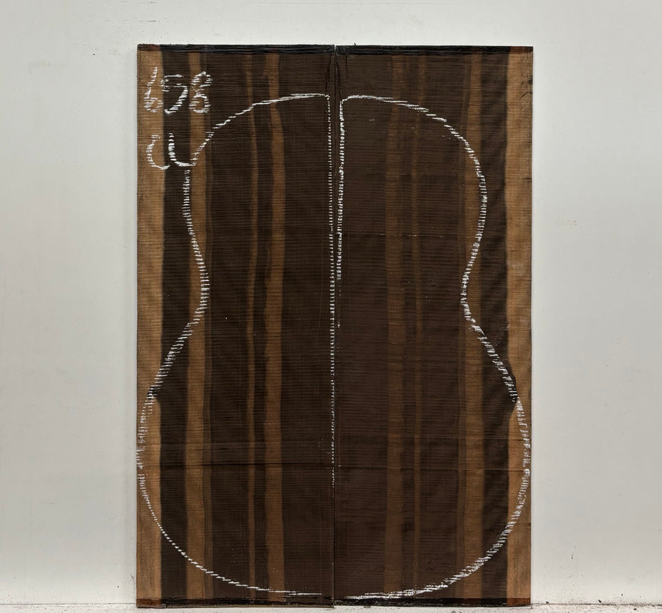 Macassar Ebony Classical Guitar Back Set #658