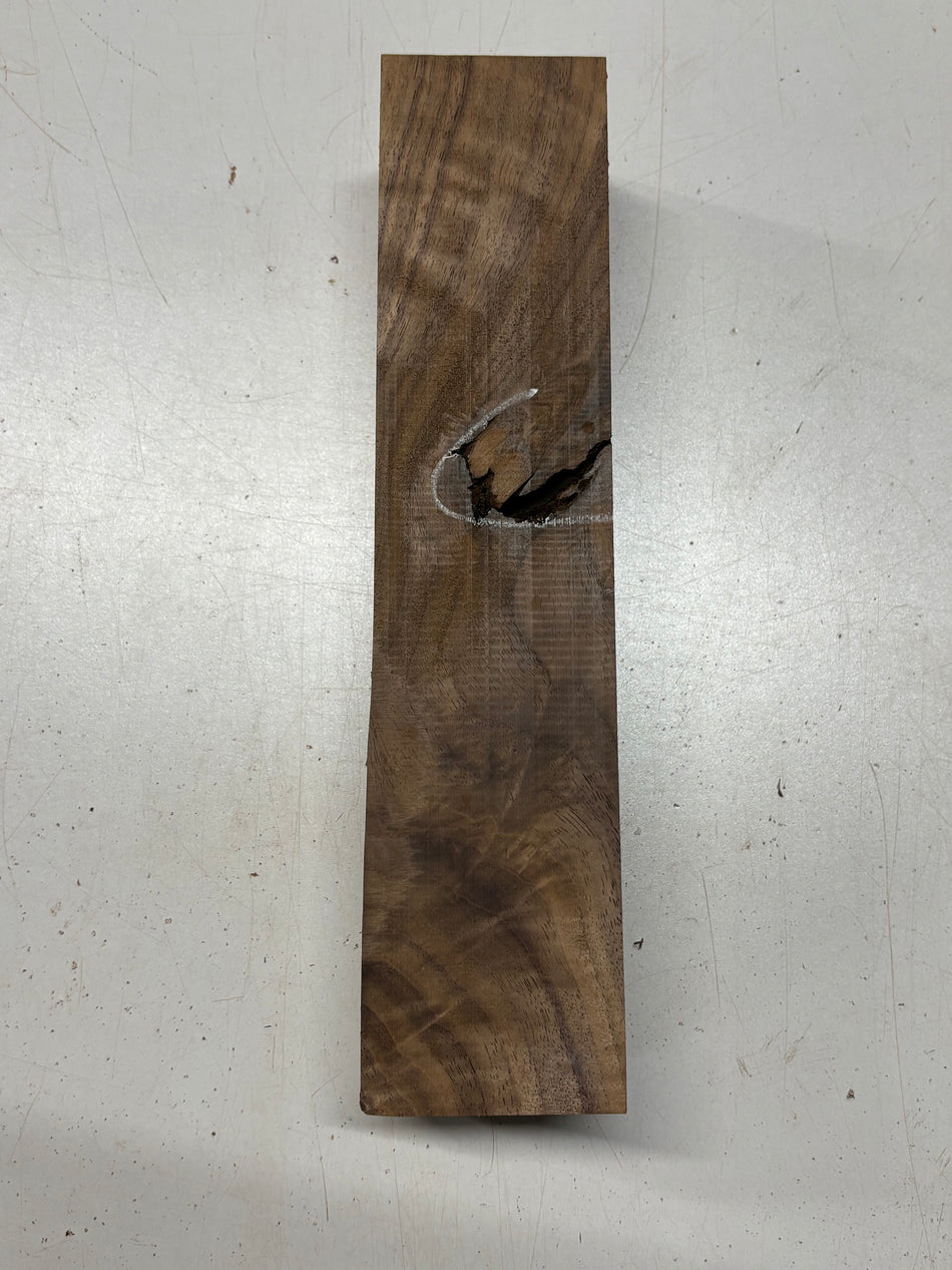 1 Piece, Figured Black Walnut Turning Wood Blank 12"x3"x2-7/8"#8335 - Exotic Wood Zone