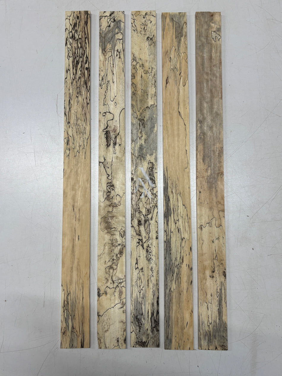 5 Pack, Spalted Tamarind Thin Stock Lumber 25" x 2" x 1/4" #71