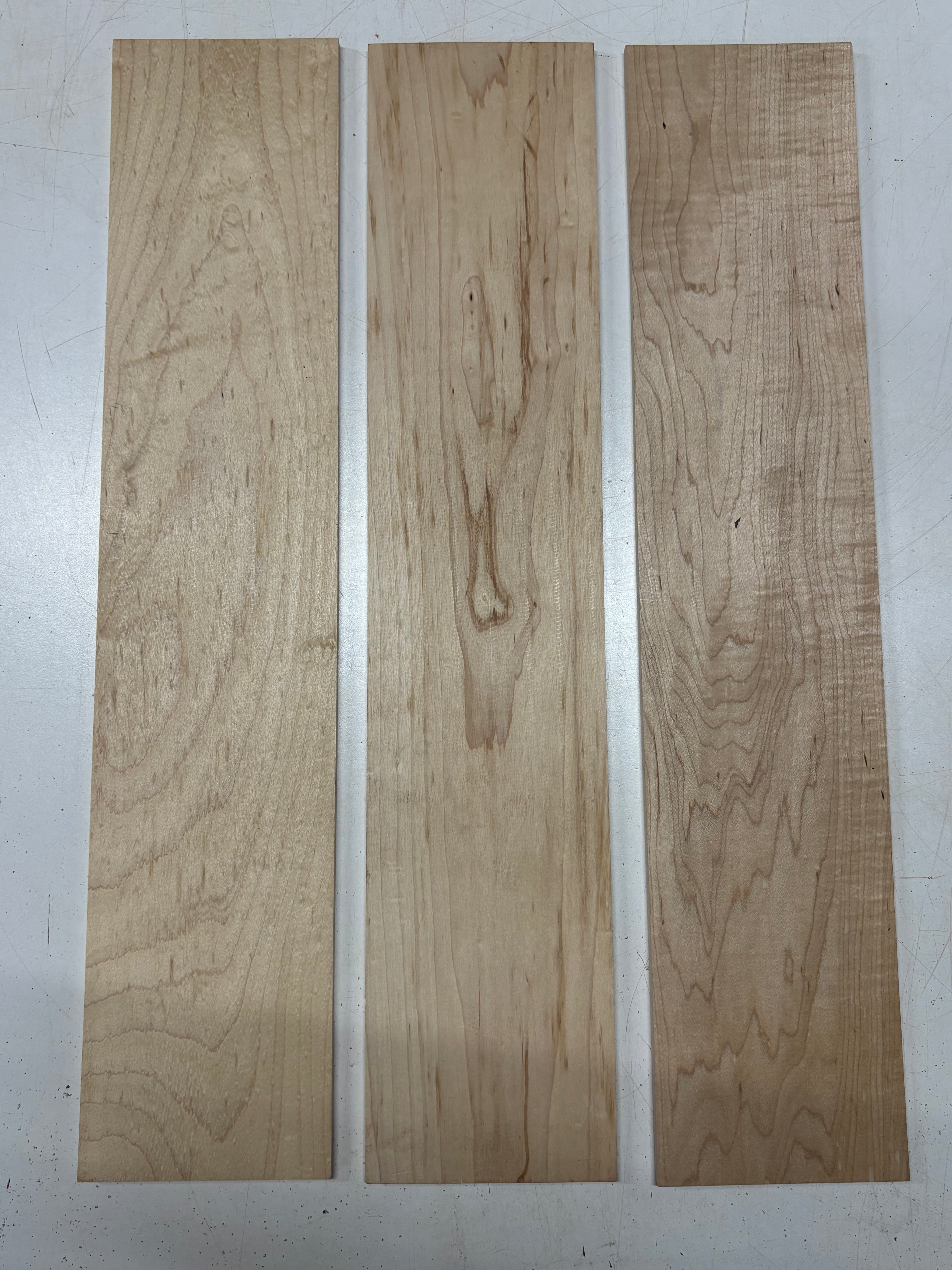 3 Pack, Hard Maple Thin Stock Lumber 24"x5"x1/4"#8343 - Exotic Wood Zone