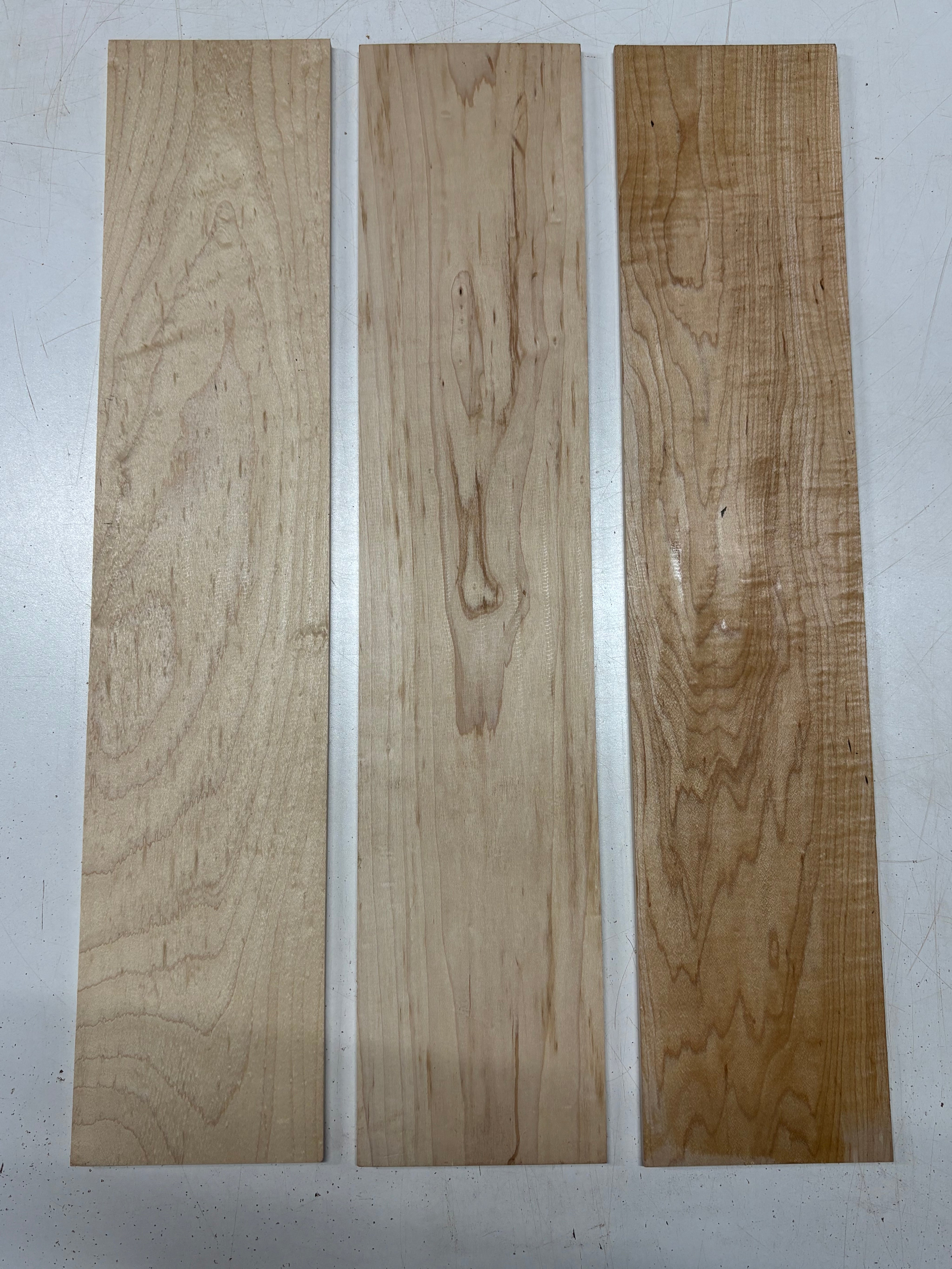 3 Pack, Hard Maple Thin Stock Lumber 24"x5"x1/4"#8343 - Exotic Wood Zone