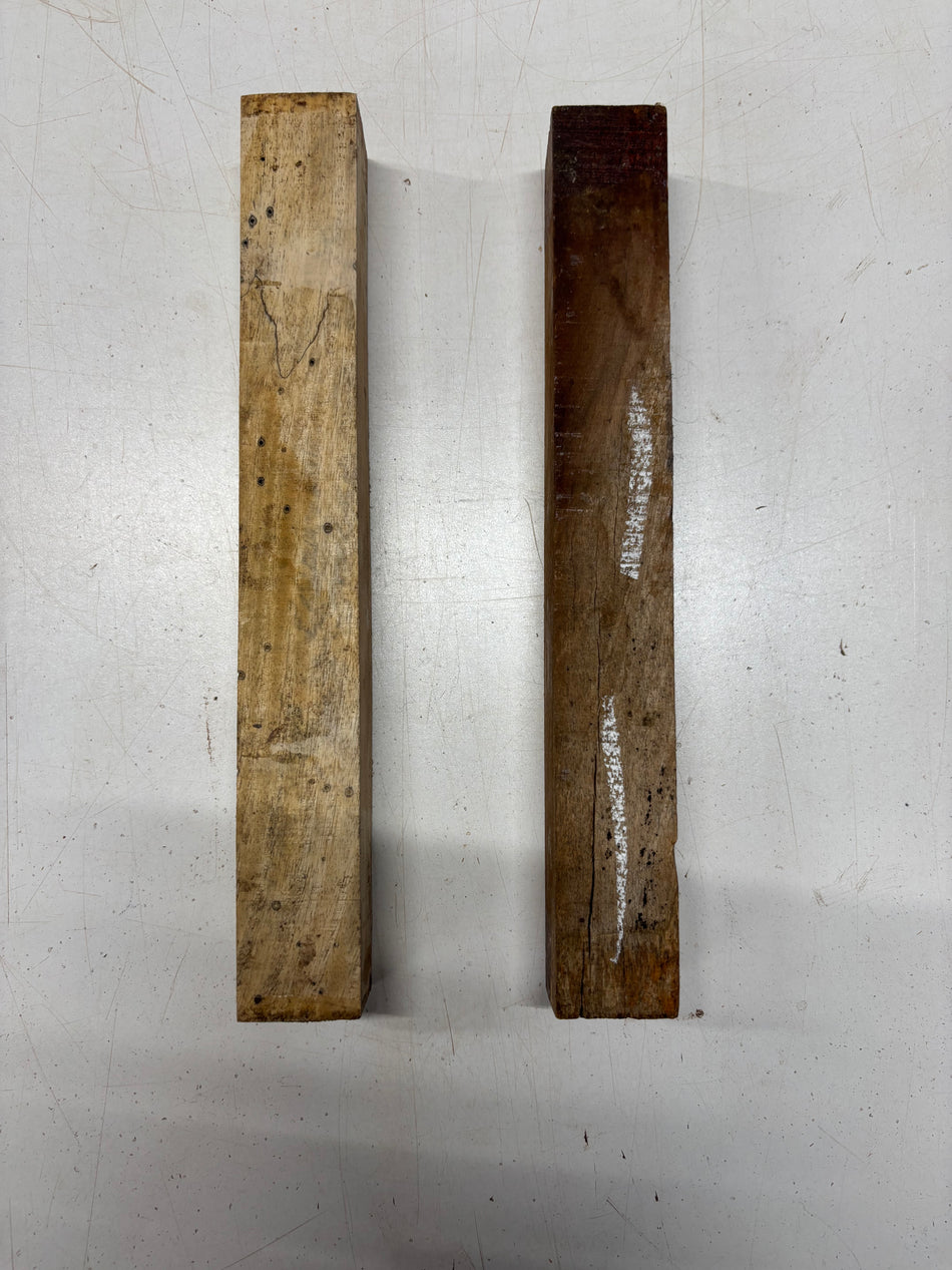 2 Pack, 2 Species Tamarind + Osage Orange Turning Wood Blanks 12"x1-1/2"x1-1/2"#4976