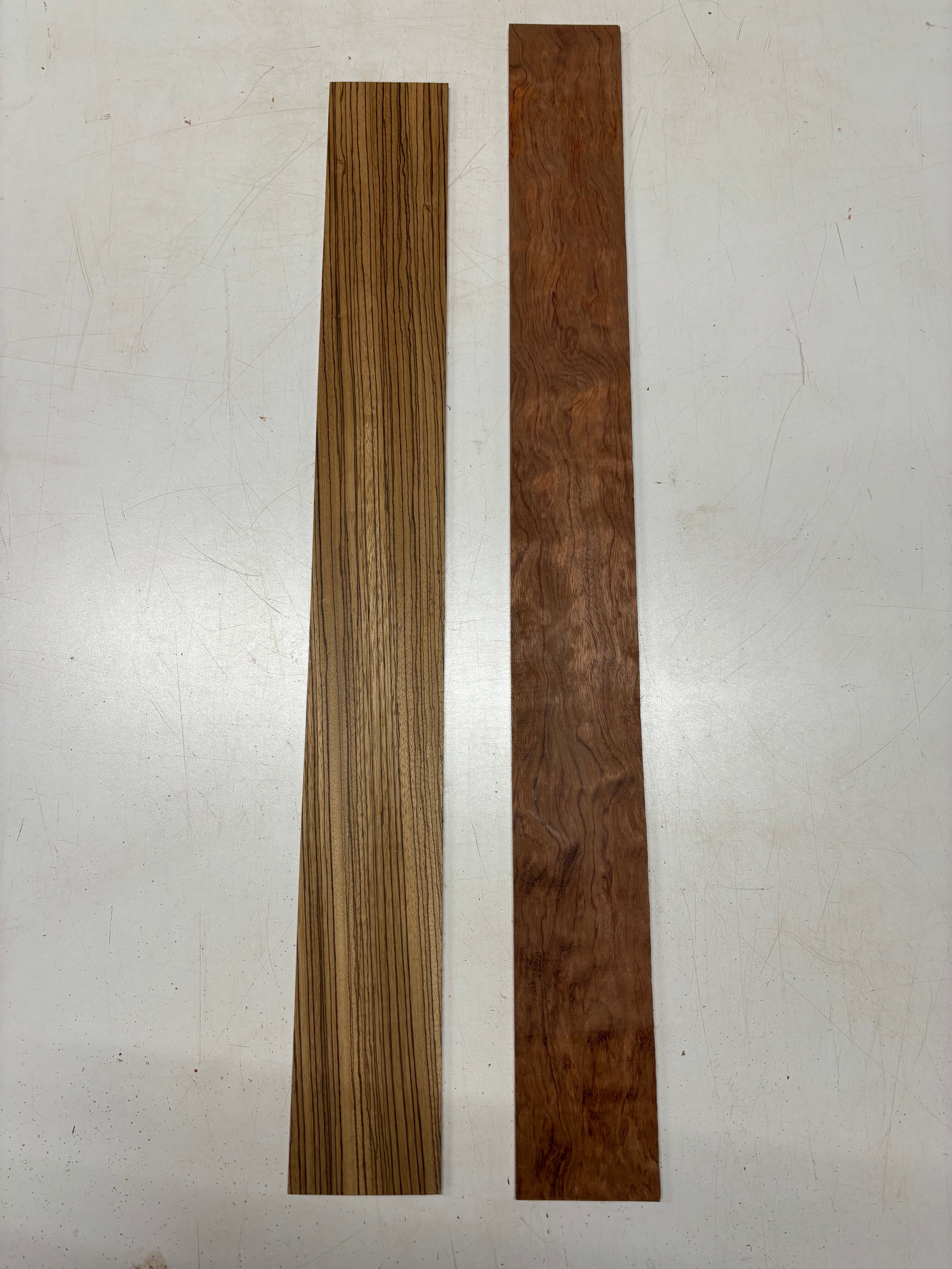 2 Pack, 2 Species Bubinga + Zebrawood Thin Stock Lumber  #8346 - Exotic Wood Zone