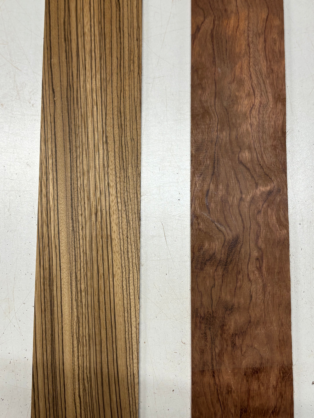 2 Pack, 2 Species Bubinga + Zebrawood Thin Stock Lumber  #8346 - Exotic Wood Zone