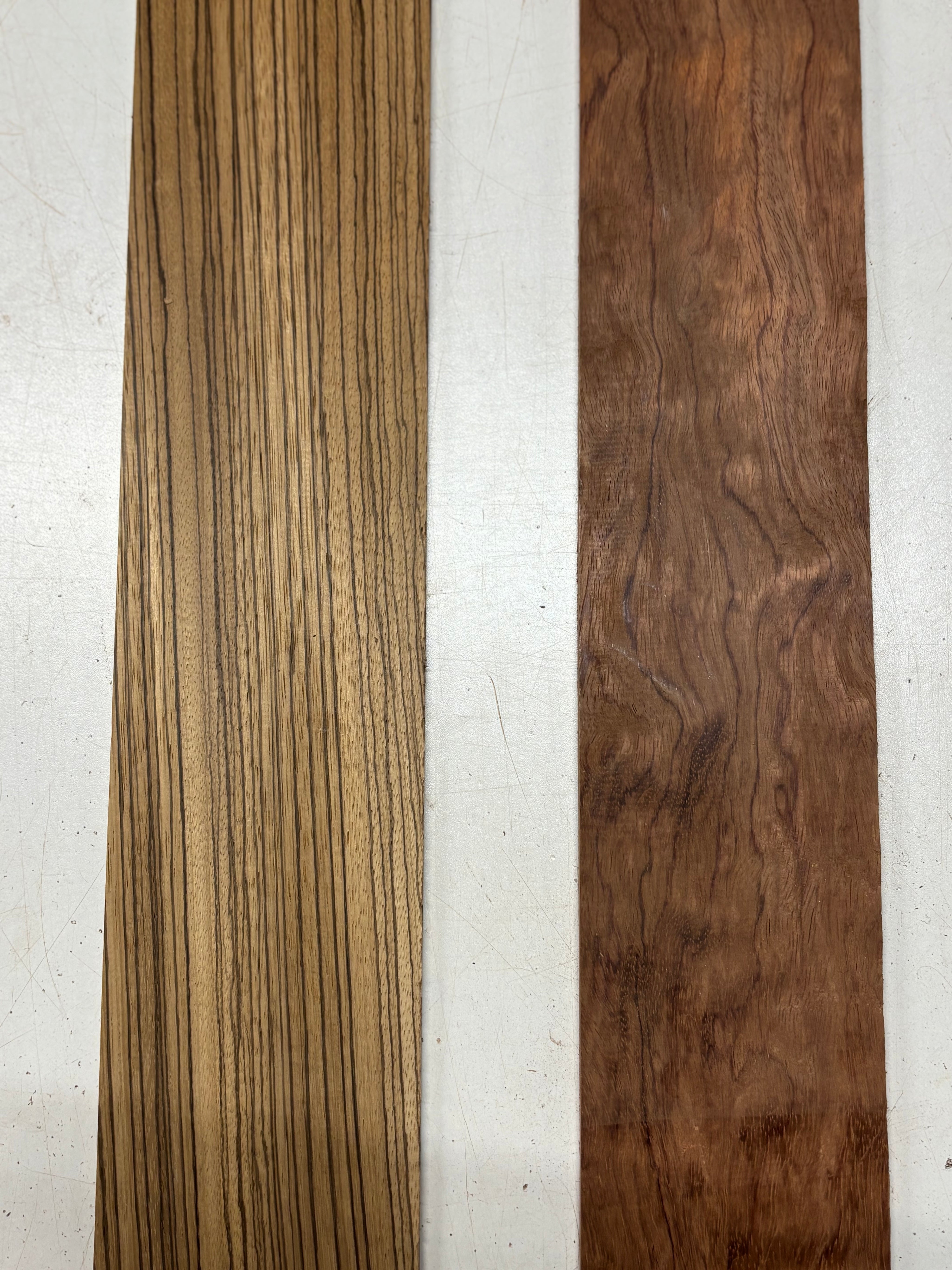 2 Pack, 2 Species Bubinga + Zebrawood Thin Stock Lumber  #8346 - Exotic Wood Zone